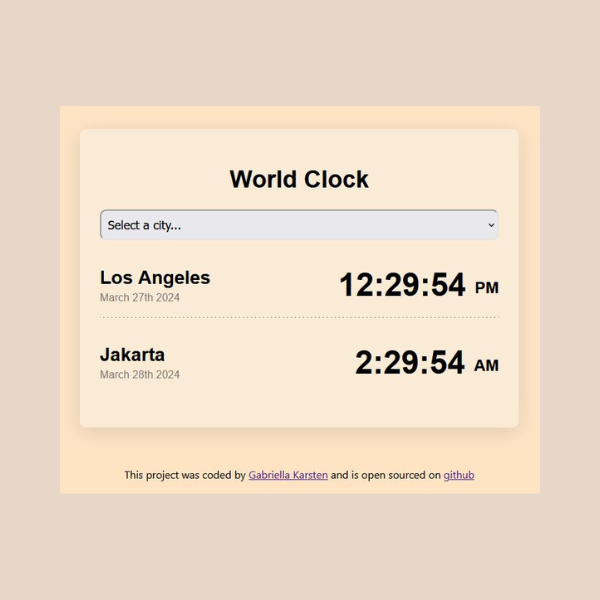 world clock project preview